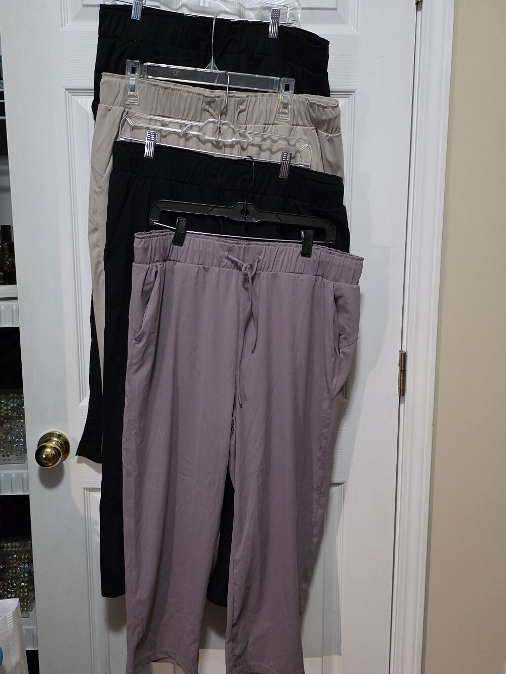 Women's Pull-On Jogger Pants — Black, Light Taupe & Lavender (4ea total)